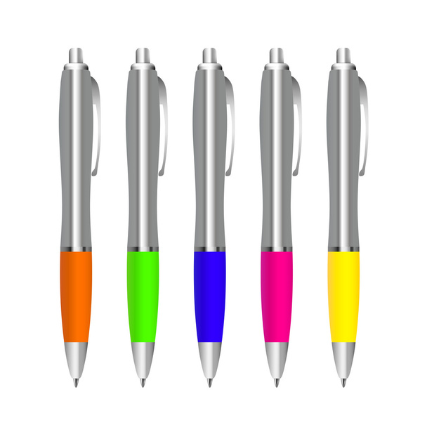 set of colored pens - Vector, Image