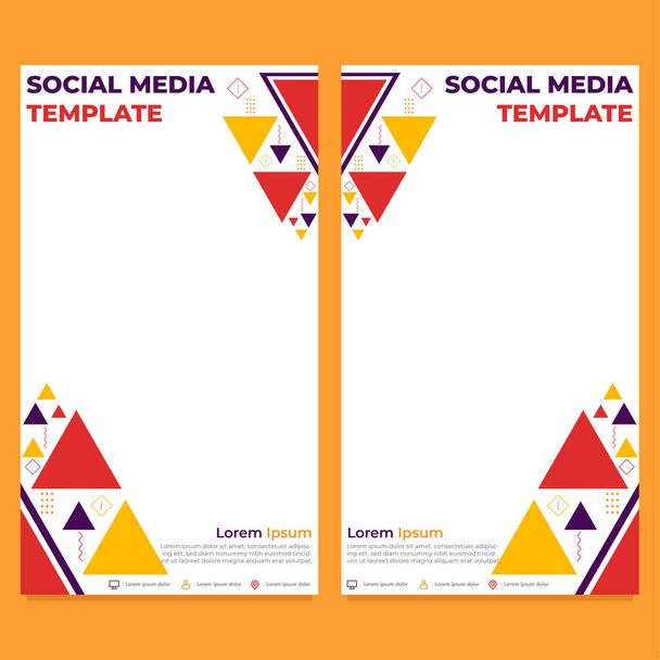 Dreieck geometrische Form Social Media Story Template Design - Vektor, Bild