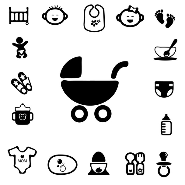 Baby silhouet pictogrammen - Vector, afbeelding