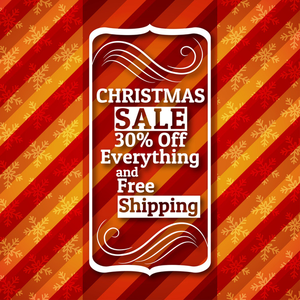 fondo rojo de Navidad y etiqueta con oferta de venta, vector
  - Vector, Imagen