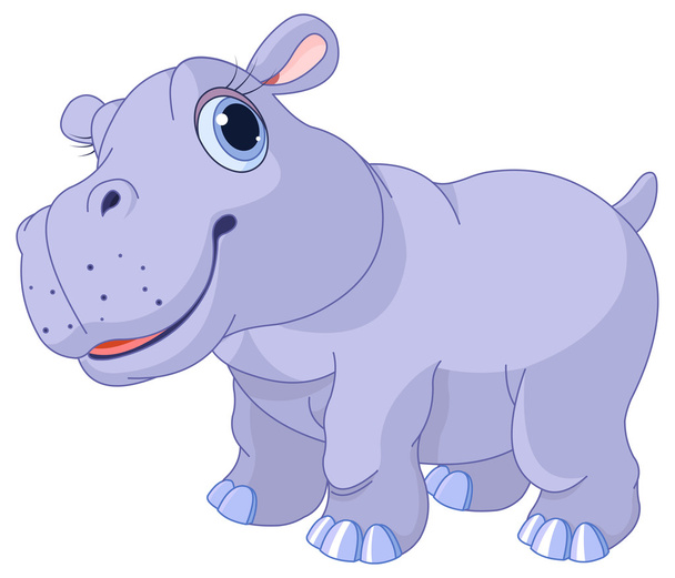 Cute hippo calf - Διάνυσμα, εικόνα