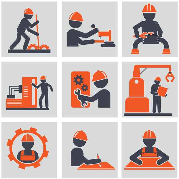 Computer service and Engineering vector icons set - Vector, Image