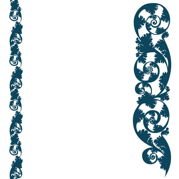 Фон рамковий візерунок, орнамент рослинного дизайну силуету
 - Вектор, зображення