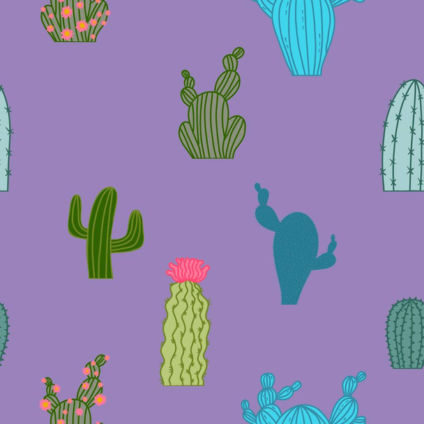 Floral seamless cactus pattern for fabrics and textiles and packaging and gifts and cards and linens and kids - Foto, Imagen
