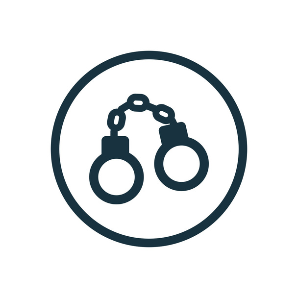 handcuffs circle background ico - Vector, Image