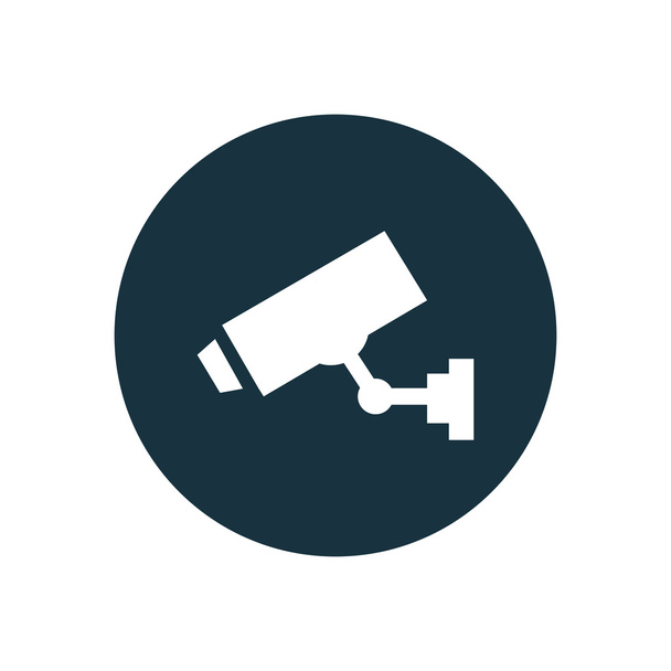 security camera circle background ico - Vector, Image