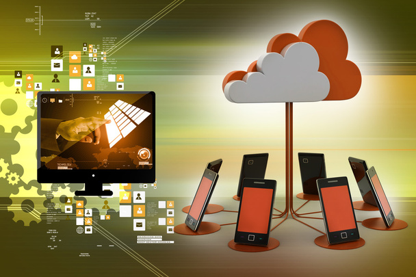 Ontvangt cloud computing apparaten - Foto, afbeelding