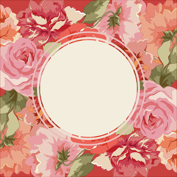 A pünkösdi rózsa csokor luxus képeslap - Vektor, kép