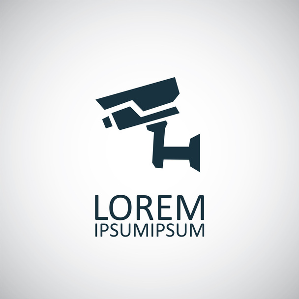 security camera isolated black icon log - Vector, Image