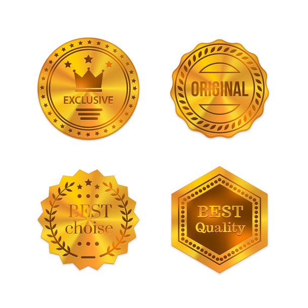 Golden metal badges - Foto, Imagem