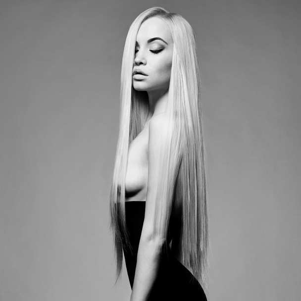 blonde with long hairs - Φωτογραφία, εικόνα