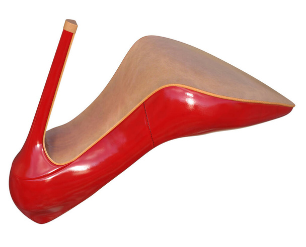赤いハイヒールの靴女性の履物3Dレンダリング - 写真・画像