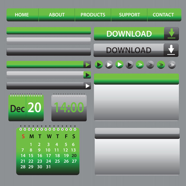 Diseño de elementos web Gris Verde
 - Vector, imagen