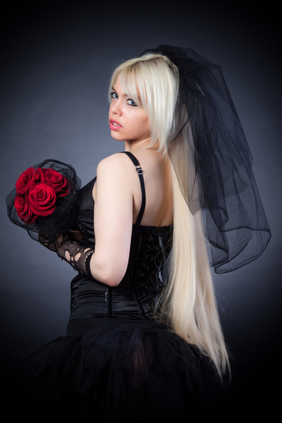 Black widow with flowers - Fotografie, Obrázek
