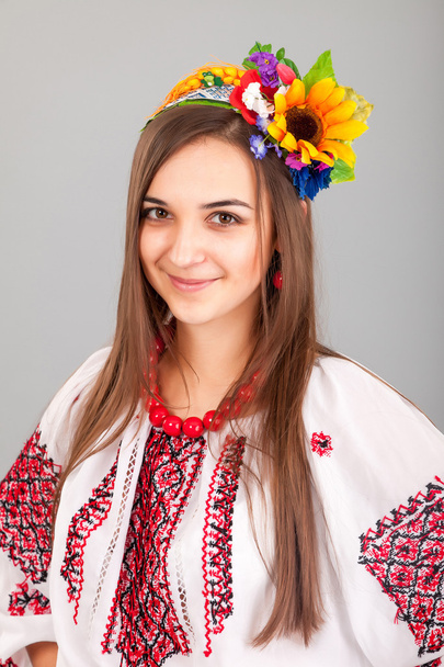 Woman in Ukrainian dress - Фото, изображение
