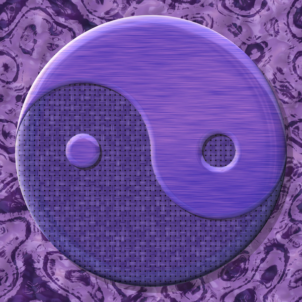 Yin-yang symbool met gegenereerde patroon achtergrond - Foto, afbeelding