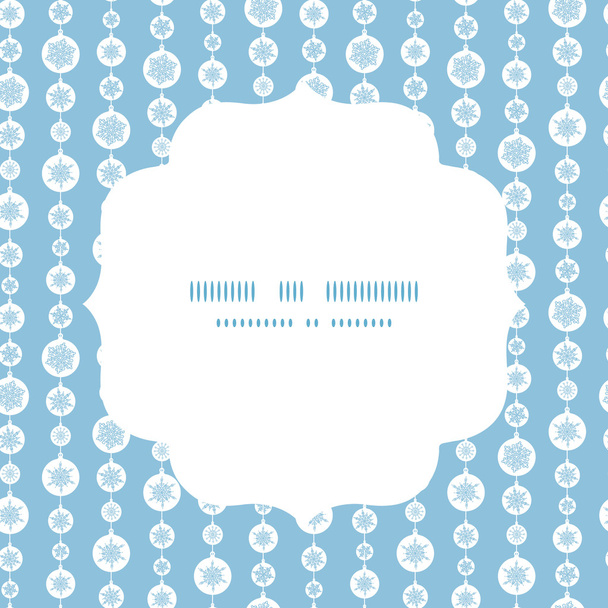 Vector blue and white snowflakes stripes circle frame seamless pattern background - Vektori, kuva