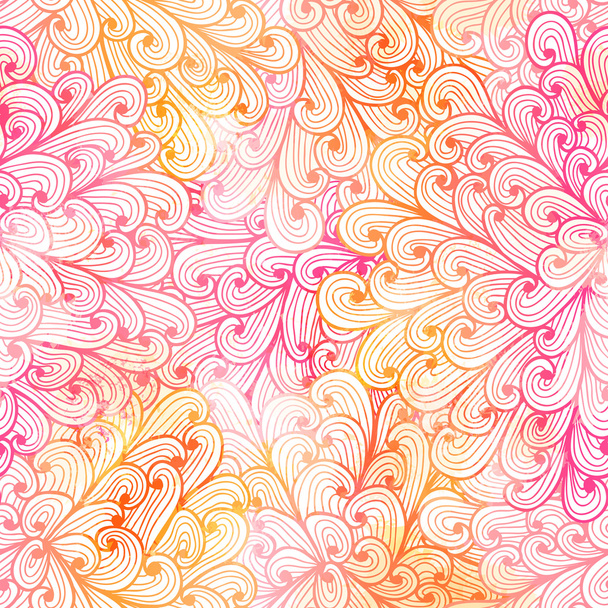 Seamless floral grunge pink gradient pattern - Vector, Imagen