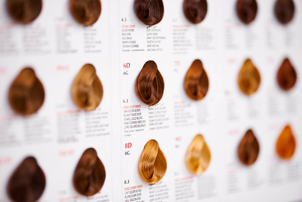 Any color you can think of. A cropped view of various haircolor swatches. - Photo, Image