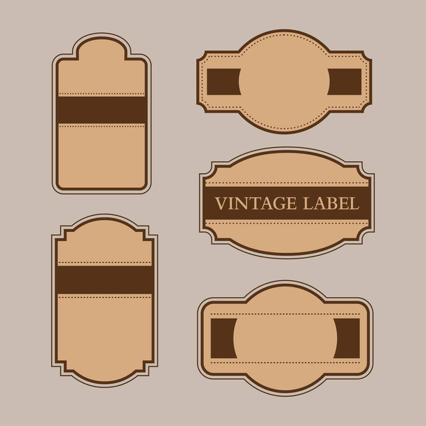 Vintage frame and label collection. Suitable for vector element of retro design, decorative vintage banner, and old fashioned sticker frame template. - Vector, Image