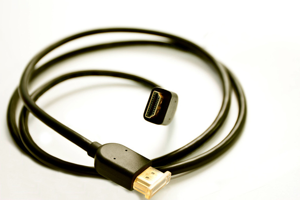 schwarzes Kabel für eine Signalübertragung  - Foto, Bild