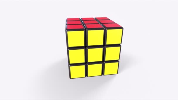 rubiks cube puzzle 3D-Objekt rotierende Schleife - Filmmaterial, Video