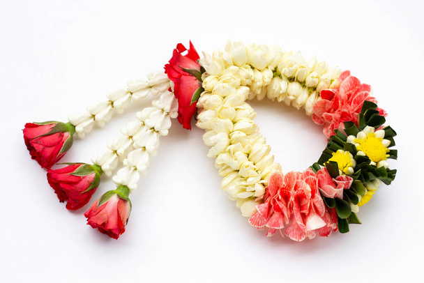 Rose with crown flower and jasmine garland  - 写真・画像