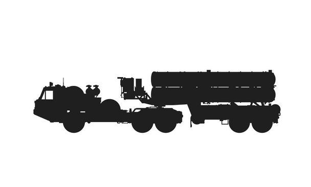 anti-aircraft missile system s-400. war and army symbol. isolated vector image for military infographics and web design - Vektör, Görsel