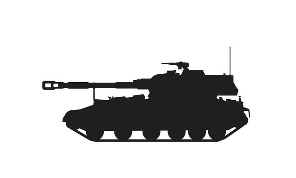 самоходная бронированная артиллерийская гаубица 2c3 акация. Армейская артиллерийская система. изолированные векторные изображения для военной инфографики и веб-дизайна - Вектор,изображение