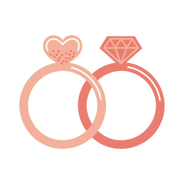 anillos de boda - Vector, imagen