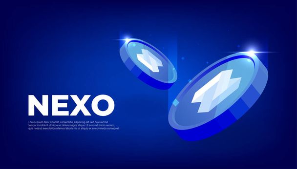 Nexo coin cryptocurrency concept banner background. - Vector, Image