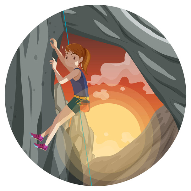 Isolated rock climbing badge illustration - Vector, Image