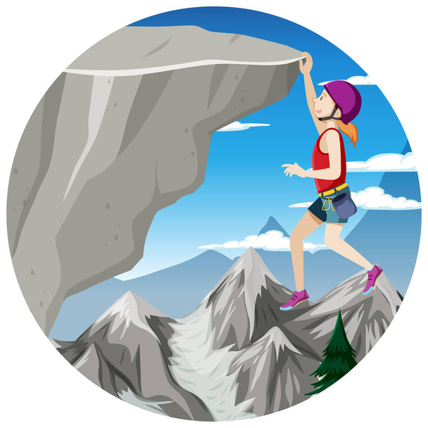 Rock climbing badge isolated illustration - Vector, Image