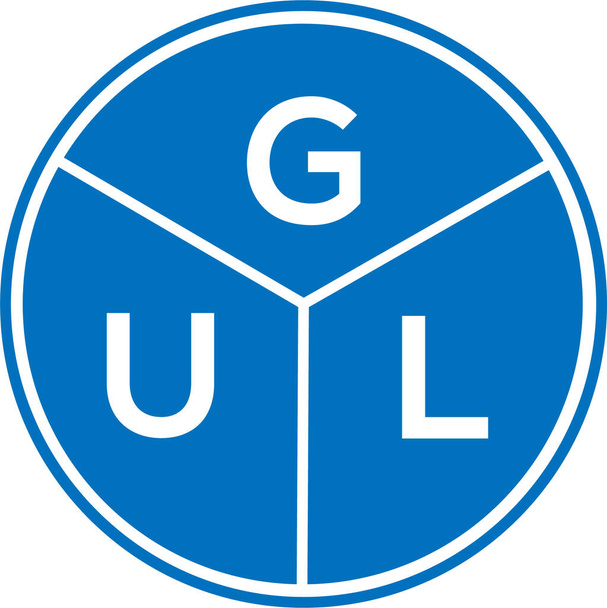 GUL betű logó design fehér háttérrel. GUL kreatív kör betű logó koncepció. GUL betűtervezés. - Vektor, kép