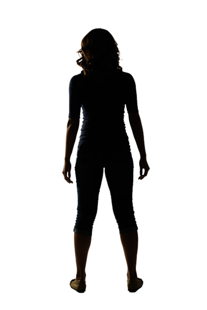 Silhouette of young Asian woman pose - Photo, Image