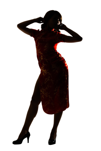 Silhouette of Chinese woman - Foto, afbeelding