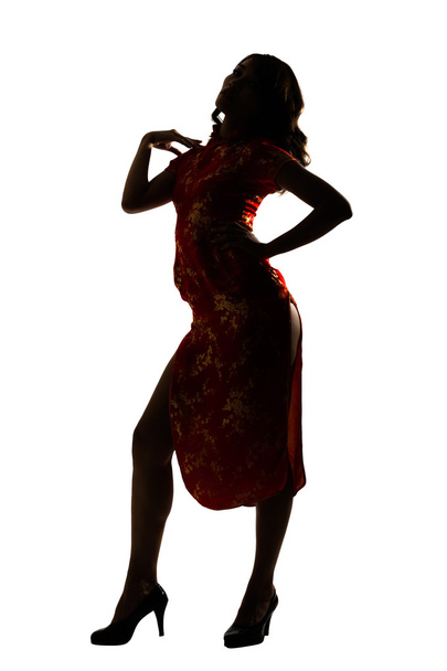 Silhouette of Chinese woman - Photo, Image
