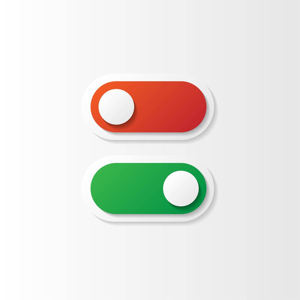 Σχεδιασμός κόκκινων και πράσινων κουμπιών - Διάνυσμα, εικόνα