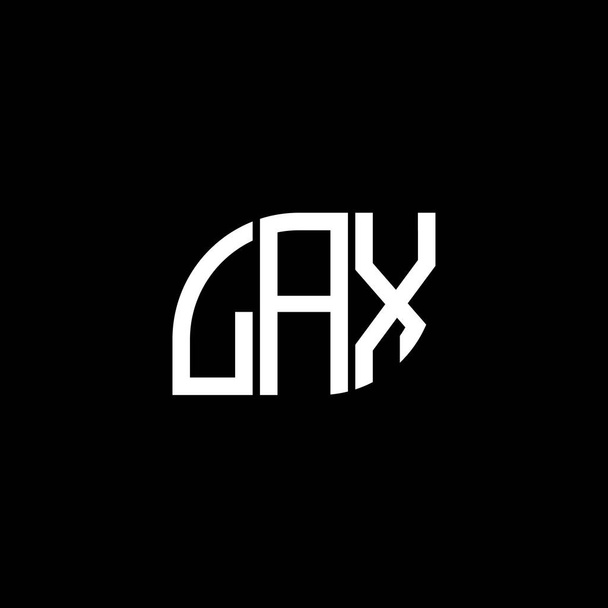 Логотип буквы LAX на чёрном фоне. LAX креативные инициалы буквенная концепция логотипа. Дизайн букв LAX. - Вектор,изображение