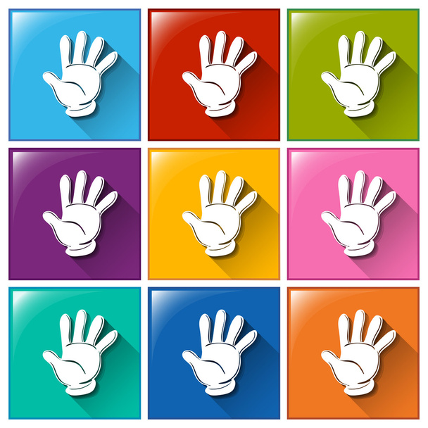 Buttons with hands - Vector, Image
