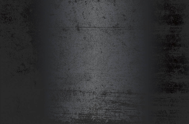 Luxus schwarzes Metallgefälle Hintergrund mit beunruhigenden rissigen Beton Textur. Vektorillustration - Vektor, Bild