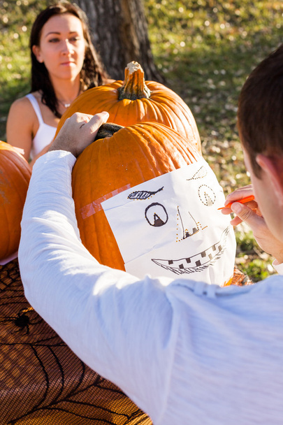 Pumpkin carving - Photo, Image