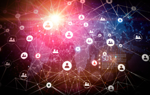 Organisation autonome décentralisée - DAO - Nouveaux réseaux numériques basés sur les technologies Blockchain - Illustration conceptuelle - Photo, image