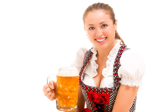 Bavarian girl isolated over white background - Photo, image