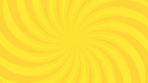 Animation en boucle des lignes de concentration jaunes et du fond de l'effet qui ondulent et tournent en mouvement circulaire - Séquence, vidéo
