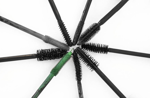 mascara brushes on white background - Photo, Image