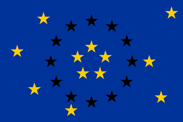 de ineenstorting van de Europese Unie - Vector, afbeelding