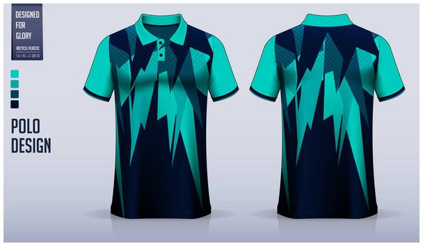 Polo paita mockup malli suunnittelu jalkapallo jersey, jalkapallo kit, golf, tennis, urheiluvaatteet. Univormu edessä, taustakuva. T-paidan mallinnus ja kangaskuvio. Paita Mockup vektori kuvitus - Vektori, kuva