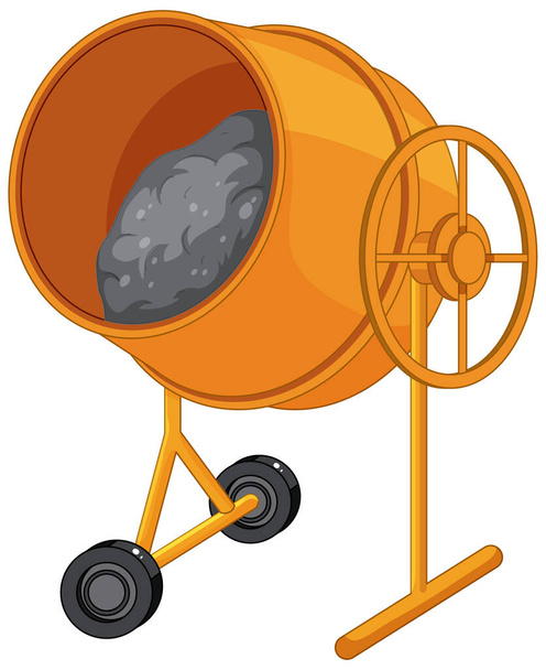 Concrete mixing drum on white background illustration - Vector, Image