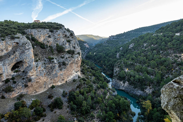 Devil's Window. Natural viewpoint on the bank of the river Jucar. Villalba de la Sierra, Cuenca, Spain - Europe. - Zdjęcie, obraz